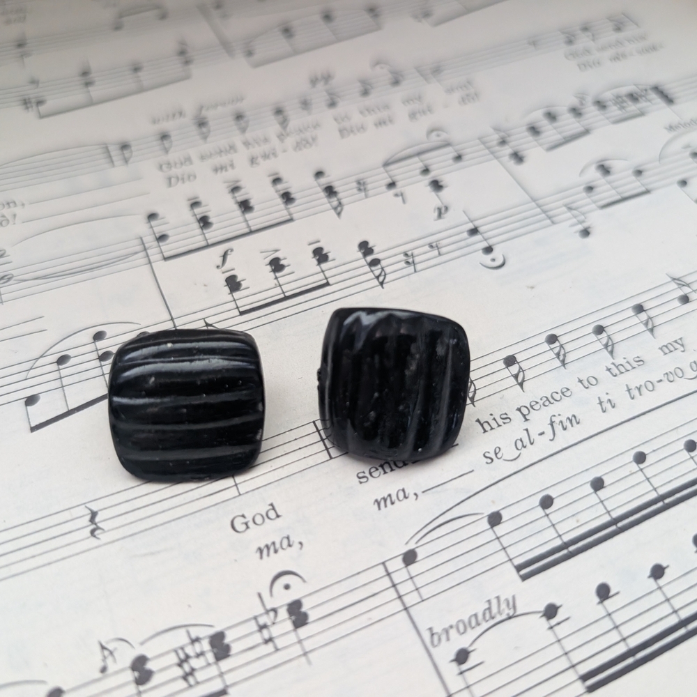 Black Striped Earrings
